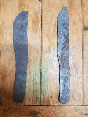 Picture of Rough forging of Bowie Blade (left)